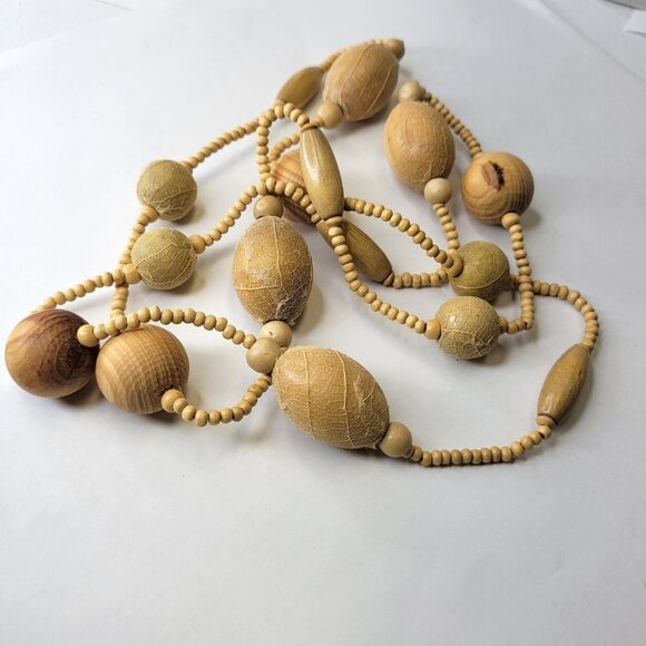 Earthtone Beaded Leaf Applique Long Necklace - Picture 8 of 11